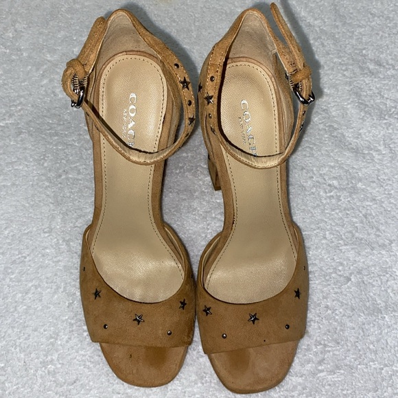 Coach Marguerite Tan Platform Heels with Star Cutouts sandals size 7 - Picture 10 of 10